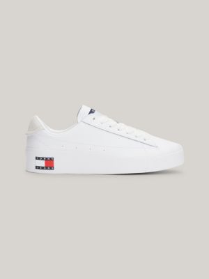 Zapatillas deportivas Essential de piel con cordones, Blanco