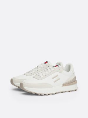 grey cleat textured runner trainers for women tommy jeans