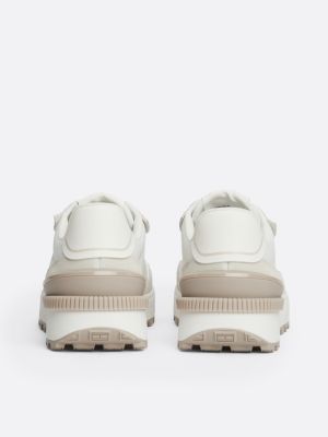 grey cleat textured runner trainers for women tommy jeans