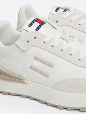 baskets de running texturées crantées gris pour femmes tommy jeans
