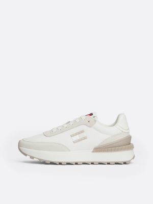 grey cleat textured runner trainers for women tommy jeans