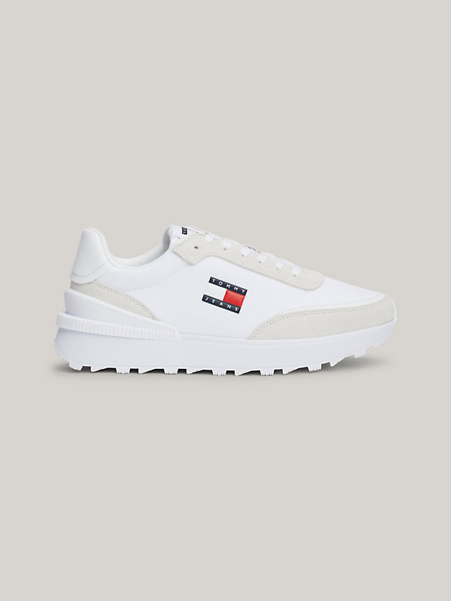 white essential cleat tech runner trainers for women tommy jeans