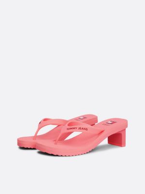 sandali infradito con tacco largo rosa da donne tommy jeans