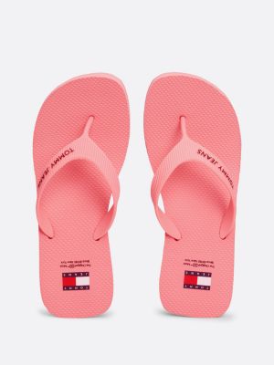 sandali infradito con tacco largo rosa da donne tommy jeans