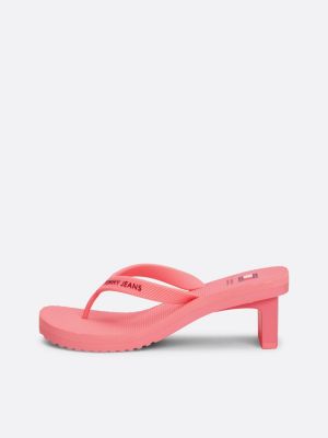 sandali infradito con tacco largo rosa da donne tommy jeans