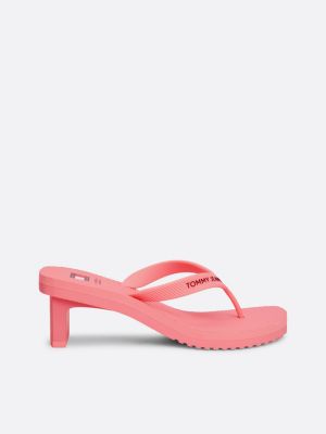 sandali infradito con tacco largo rosa da donne tommy jeans