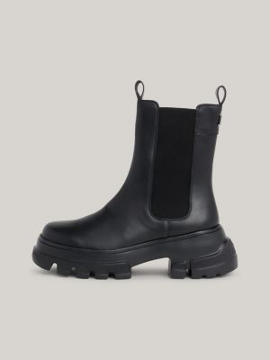 Black chunky cleated sales sole chelsea boots