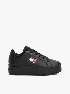 zapatillas con plataforma black de mujeres tommy jeans