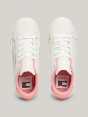 zapatillas dentadas de plataforma essential rosa de mujeres tommy jeans