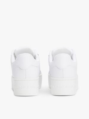 white leather platform trainers for women tommy jeans