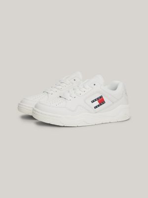 Baskets en cuir semelle bulle d air Blanc Tommy Hilfiger