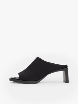 black soho block heel mules for women tommy jeans