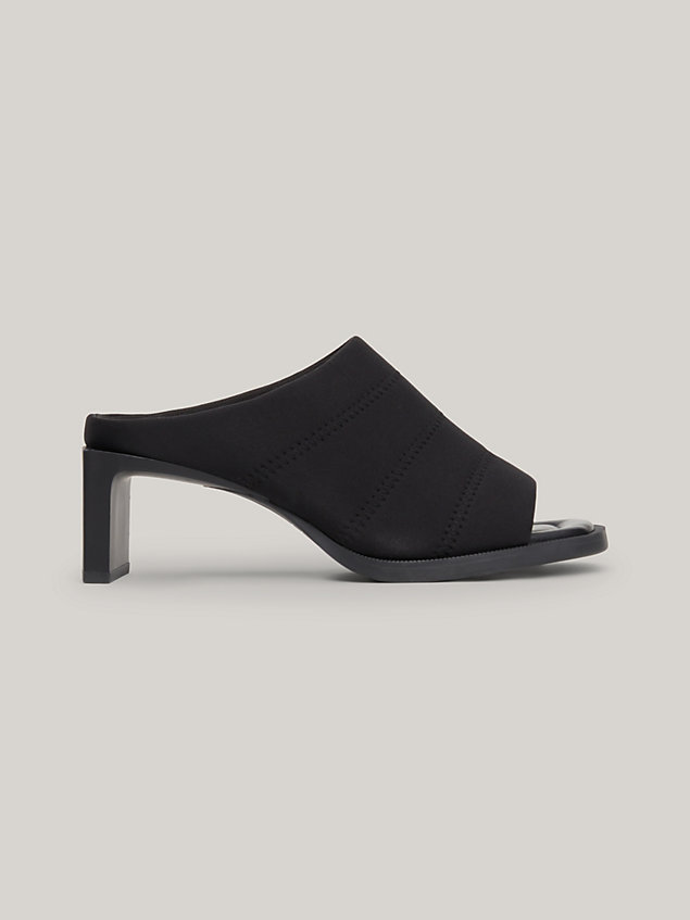 black soho block heel mules for women tommy jeans