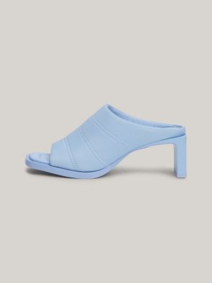 blue soho block heel mules for women tommy jeans