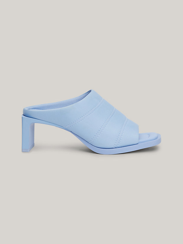 blue soho block heel mules for women tommy jeans