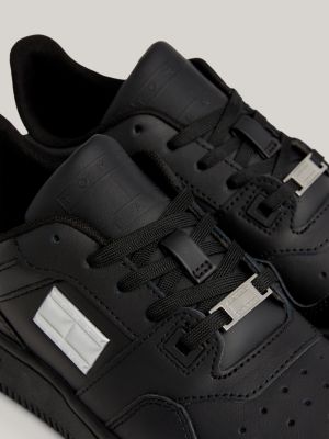 Retro Leather Mirror Trainers | Black | Tommy Hilfiger
