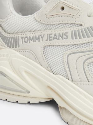 scarpe running rétro in camoscio bianco da donne tommy jeans