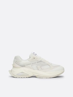 scarpe running rétro in camoscio white da donne tommy jeans