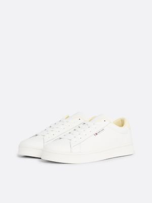 sneakers sportive in pelle con logo bianco da donne tommy jeans