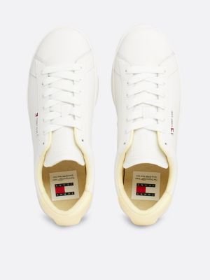 sneakers sportive in pelle con logo bianco da donne tommy jeans