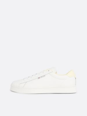 sneakers sportive in pelle con logo bianco da donne tommy jeans