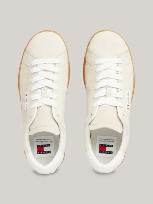 Suede Logo Court Trainers | Beige | Tommy Hilfiger