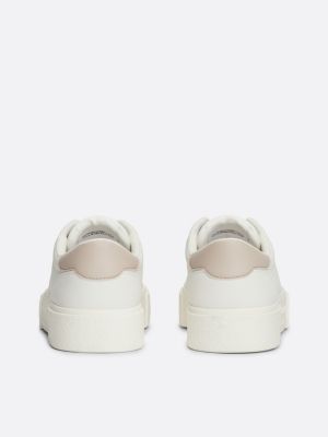 sneakers in pelle con suola alta bianco da donne tommy jeans