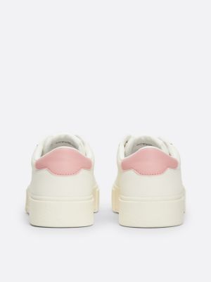 sneakers in pelle con suola alta bianco da donne tommy jeans