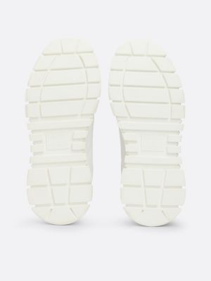 white cleat platform leather trainers for women tommy jeans