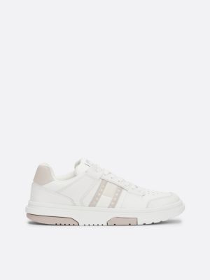 sneakers the brooklyn stringate in pelle white da donne tommy jeans