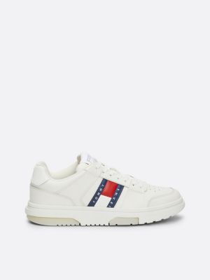 The Brooklyn Leather Lace Up Trainers White Tommy Hilfiger