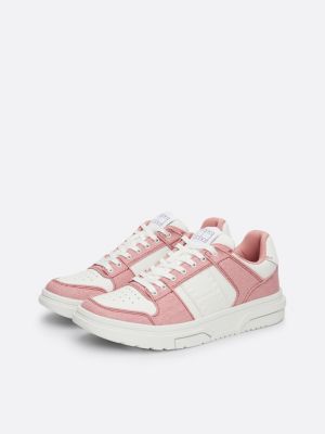 sneakers the brooklyn con mix di texture rosa da donne tommy jeans