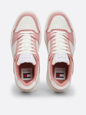 sneakers the brooklyn con mix di texture rosa da donne tommy jeans