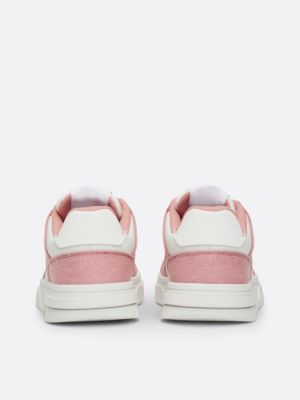 sneakers the brooklyn con mix di texture rosa da donne tommy jeans