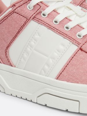 sneakers the brooklyn con mix di texture rosa da donne tommy jeans