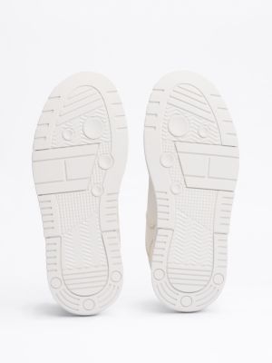 sneakers the brooklyn con mix di texture bianco da donne tommy jeans