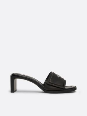 mule con tacco largo e placchetta origin black da donne tommy jeans