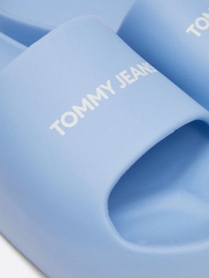 sandali con suola alta e logo blu da donne tommy jeans