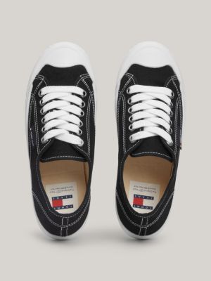 Tommy jeans canvas hot sale logo flatform trainers