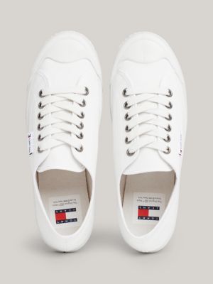 Sneaker van canvas met veters Wit Tommy Hilfiger