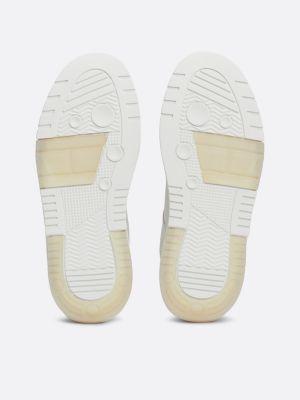 sneakers the brooklyn in pelle con suola alta bianco da donne tommy jeans