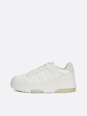 grey the brooklyn leather flatform trainers for women tommy jeans