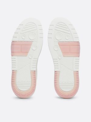 sneakers the brooklyn in pelle con suola alta bianco da donne tommy jeans