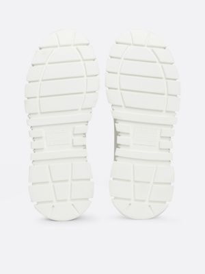 sneakers alte in pelle con interno caldo bianco da donne tommy jeans