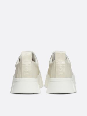 white leather flatform trainers for women tommy jeans