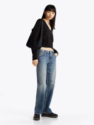 baskets the greenwich en cuir à logo noir pour femmes tommy jeans