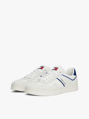 baskets the greenwich en cuir à logo bleu pour femmes tommy jeans