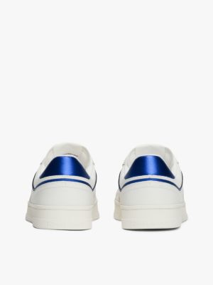 baskets the greenwich en cuir à logo bleu pour femmes tommy jeans