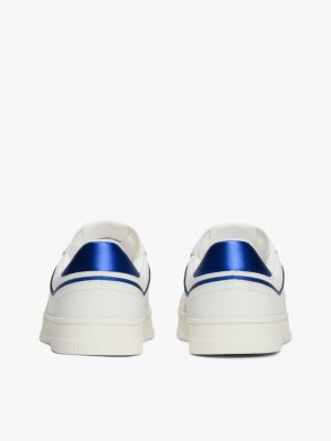 white the greenwich leather logo trainers for women tommy jeans