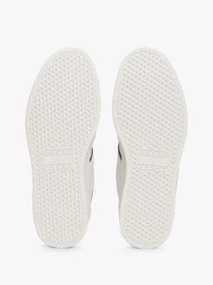 baskets the greenwich en cuir à logo bleu pour femmes tommy jeans